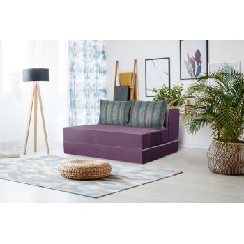 Canapea extensibila Urban Living Bedora 136x80x40 cm Purple/Stripes