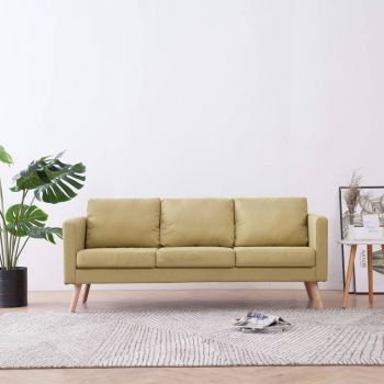 Canapea cu 3 locuri verde material textil