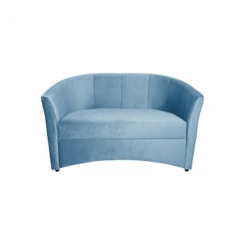 Canapea CAFENEA fixa, 2 locuri, albastru deschis, 145x60x80 cm