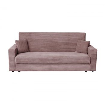 Canapea CORINNE LUX extensibila, 3 locuri, cu lada depozitare, roz pudra, 220x90x96 cm