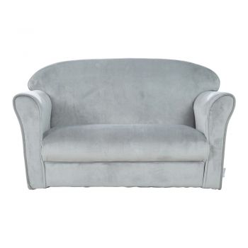 Canapea pentru copii gri deschis cu tapițerie din catifea 78 cm Lil Sofa – Roba