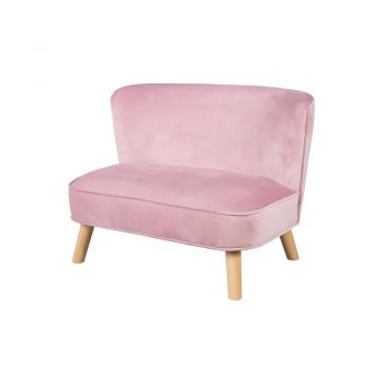 Canapea pentru copii roz-deschis cu tapițerie din catifea 70 cm Lil Sofa – Roba