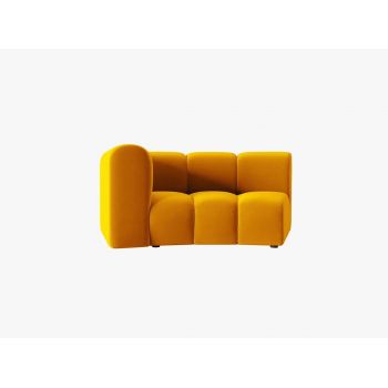 Modul canapea stanga 1.5 locuri, Lupine, Micadoni Home, BL, 171x87x70 cm, catifea, galben