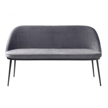 Canapea gri cu tapițerie din catifea 144 cm Gain – Unique Furniture