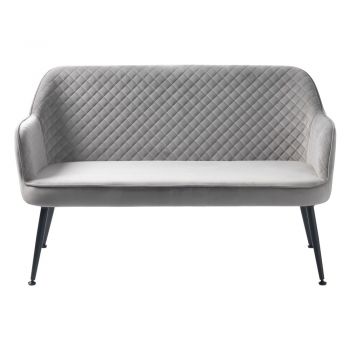 Canapea gri deschis cu tapițerie din catifea 129 cm Berrie – Unique Furniture