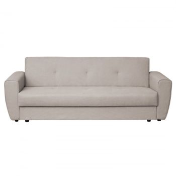 Canapea BELLA extensibila, 3 locuri, cu arcuri si lada depozitare, gri, 230x85x85 cm