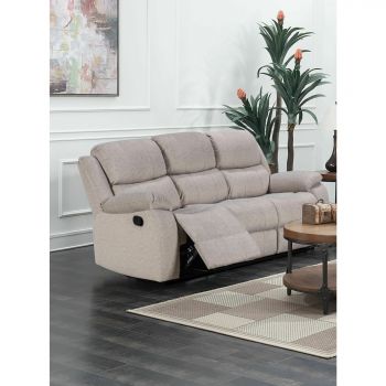 Canapea cu Recliner Tropez 3L, 208x100x94 cm, Stofa, Gri Deschis