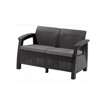 Canapea de grădină Keter Corfu II Love Seat 258973 Grafit, 2 locuri