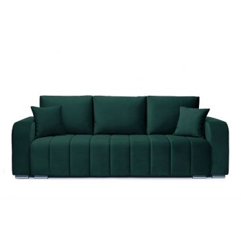 Canapea Extensibilă 3 locuri DIEGO, cu ladă de depozitare, 230x92x90 cm Verde la reducere