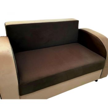 Canapea Fixa Ruba, 2 locuri, 155x83x85cm, Amore 25 Beige & 84 Dark Brown, Glasspandoor