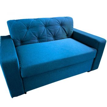 Canapea Fixa Tito, 2 locuri, 155x83x85cm, Luna V-14 Blue, Glasspandoor