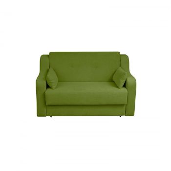 Canapea GINA II extensibila, 2 locuri, cu arcuri si lada depozitare, verde deschis, 155x100x95 cm