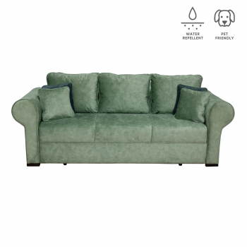 Canapea SEUL extensibila, 3 locuri, cu arcuri si lada depozitare, verde, 250x105x100 cm