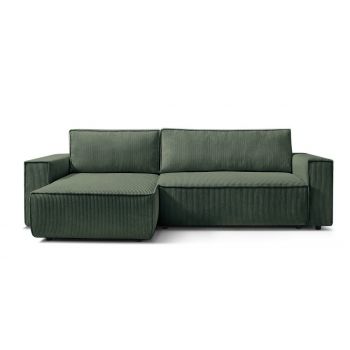 Colțar Extensibil CLOUD, cu ladă de depozitare, șezlong interschimbabil, 275x145x85 cm Verde la reducere