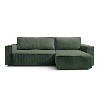 Colțar Extensibil CLOUD, cu ladă de depozitare, șezlong interschimbabil, 275x145x85 cm Verde la reducere