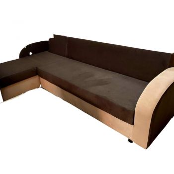 Colțar Fix Ruba, 200x180x75cm, 5 locuri, Amore 25 Beige & 84 Dark Brown, în formă de 