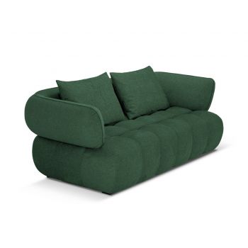 Canapea 2 locuri, Reese-192, Micadoni Home, 200x100x84 cm, catifea structurata, verde