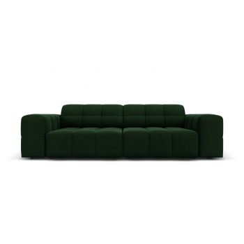 Canapea 3 locuri, Jennifer-51, Micadoni Home, 204x102x70 cm, catifea, verde bottle