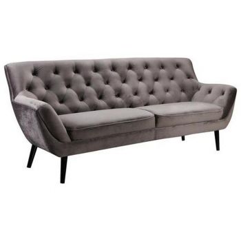 CANAPEA CHESTERFIELD textil gri, negru