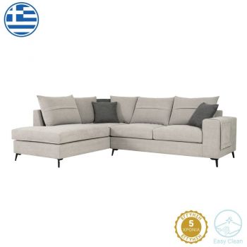 Coltar dreapta Montana tesatura gri deschis cu perne gri 275x215x93 cm