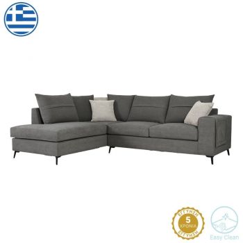 Coltar dreapta Montana tesatura gri si perne gri deschis 275x215x93 cm