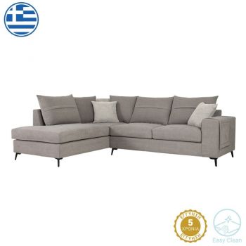 Coltar dreapta Montana tesatura gri si perne gri deschis 275x215x93 cm