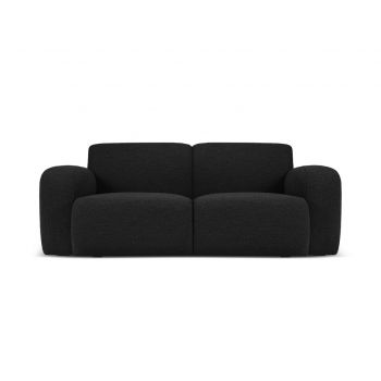 Canapea 2 locuri, Molino-101, Micadoni Home, 170x95x72 cm, tesatura boucle, negru