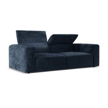 Canapea 3 locuri cu tetiera reglabila, Cruz-197, Micadoni Home, 234x103x74 cm, tesatura chenille Cremona, albastru navy