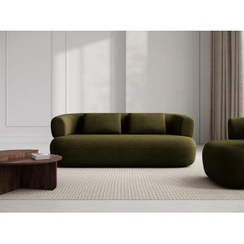 Canapea 3 locuri, Jenny-67, Micadoni Home, 178x90x73 cm, tesatura boucle, verde