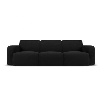 Canapea 3 locuri, Molino-101, Micadoni Home, 235x95x72 cm, tesatura boucle, negru