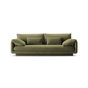 Canapea 3 locuri, Torino-184, Micadoni Home, 220x103x83 cm, catifea, verde deschis