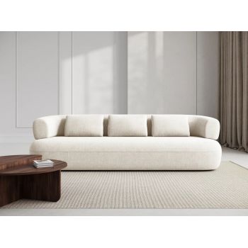 Canapea 4 locuri, Jenny-67, Micadoni Home, 226x90x73 cm, tesatura boucle, bej