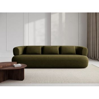 Canapea 4 locuri, Jenny-67, Micadoni Home, 226x90x73 cm, tesatura boucle, verde