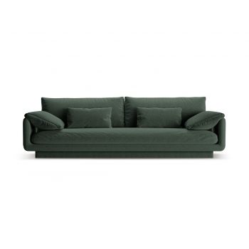 Canapea 4 locuri, Torino-211, Micadoni Home, 250x103x83 cm, tesatura structurata chenille, verde muschi