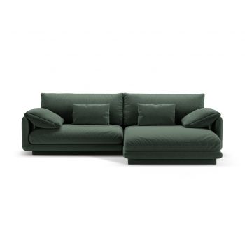 Coltar dreapta 4 locuri, Torino-211, Micadoni Home, 250x170x83 cm, tesatura structurata chenille, verde muschi