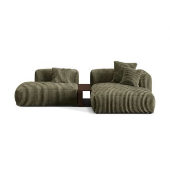 Coltar modular dreapta 2 locuri, Martina-212, Micadoni Home, 285x176x75 cm, velur, verde muschi