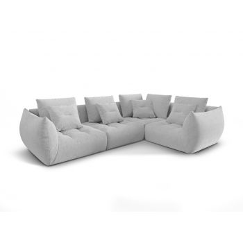 Coltar modular dreapta 3 locuri, Bloom-86, Micadoni Home, 316x216x95 cm, tesatura structurata, bej inchis