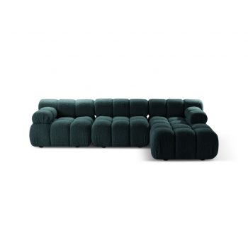 Coltar modular dreapta 4 locuri, Bellis-213, Micadoni Home, 282x155x70 cm, tesatura boucle, petrol