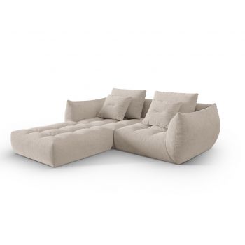 Coltar modular reversibil 3 locuri, Bloom-86, Micadoni Home, 232x216x95 cm, tesatura structurata, bej inchis