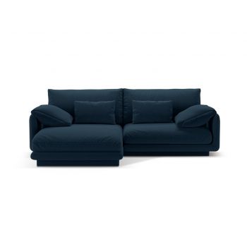 Coltar stanga 3 locuri, Torino-211, Micadoni Home, 220x170x83 cm, tesatura structurata chenille, albastru navy