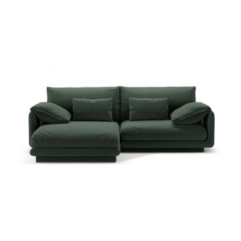 Coltar stanga 3 locuri, Torino-211, Micadoni Home, 220x170x83 cm, tesatura structurata chenille, verde muschi