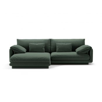 Coltar stanga 4 locuri, Torino-211, Micadoni Home, 250x170x83 cm, tesatura structurata chenille, verde muschi