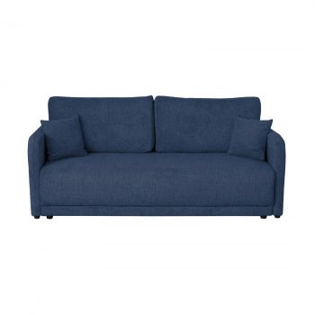 Canapea BERNA S extensibila, 3 locuri, cu arcuri si lada depozitare, albastru, 210x110x93 cm Canapea BERNA S extensibila, 3 locuri, cu arcuri si lada depozitare, albastru, 210x110x93 cm