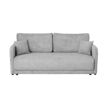 Canapea BERNA S extensibila, 3 locuri, cu arcuri si lada depozitare, gri deschis, 210x110x93 cm Canapea BERNA S extensibila, 3 locuri, cu arcuri si lada depozitare, gri deschis, 210x110x93 cm
