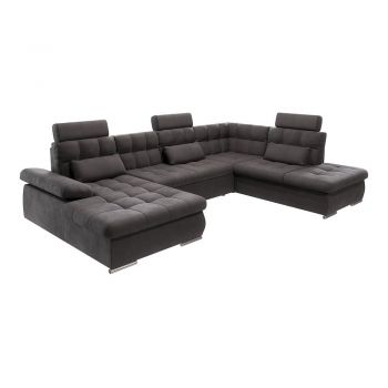 Colțar gri antracit extensibil/cu spațiu de depozitare (cu colț pe partea dreaptă/în formă de Colțar gri antracit extensibil/cu spațiu de depozitare (cu colț pe partea dreaptă/în formă de