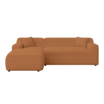Colțar teracotă cu tapițerie din catifea reiată (cu colț pe partea stângă/cu șezlong) Martin – Ropez Colțar teracotă cu tapițerie din catifea reiată (cu colț pe partea stângă/cu șezlong) Martin – Ropez