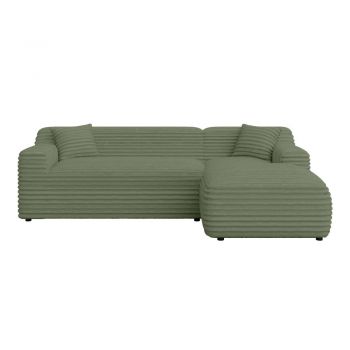 Colțar verde cu tapițerie din catifea reiată (cu colț pe partea dreaptă/cu șezlong) Martin – Ropez Colțar verde cu tapițerie din catifea reiată (cu colț pe partea dreaptă/cu șezlong) Martin – Ropez