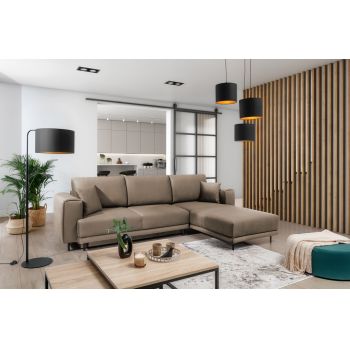 Coltar extensibil dreapta 4 locuri ELTAP, RT-20NU, Dalia, 289x190x95 cm, lemn/poliester, maro deschis Coltar extensibil dreapta 4 locuri ELTAP, RT-20NU, Dalia, 289x190x95 cm, lemn/poliester, maro deschis