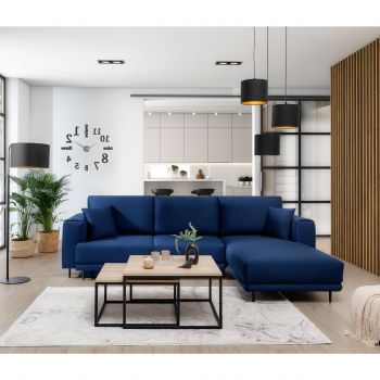 Coltar extensibil dreapta 4 locuri ELTAP, RT-40VE, Dalia, 289x190x95 cm, lemn/poliester, albastru Coltar extensibil dreapta 4 locuri ELTAP, RT-40VE, Dalia, 289x190x95 cm, lemn/poliester, albastru