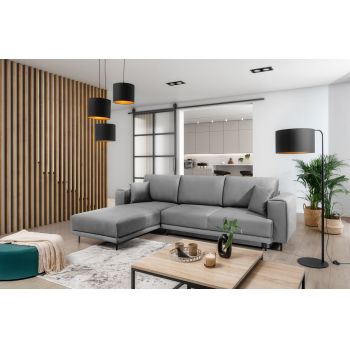 Coltar extensibil stanga 4 locuri ELTAP, LT-04NU, Dalia, 289x190x95 cm, lemn/poliester, gri Coltar extensibil stanga 4 locuri ELTAP, LT-04NU, Dalia, 289x190x95 cm, lemn/poliester, gri
